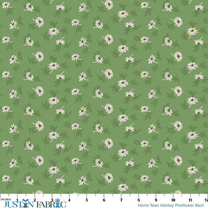 Home Town Holiday Pineflower Basil Yardage by Lori Holt | Riley Blake Designs