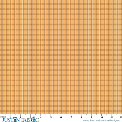 Home Town Holiday Plaid Marigold Yardage by Lori Holt | Riley Blake Designs