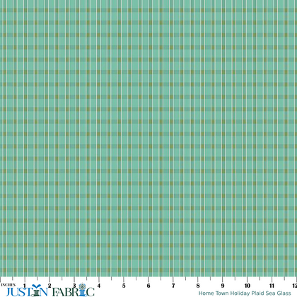 Home Town Holiday Plaid Sea Glass Yardage by Lori Holt | Riley Blake Designs