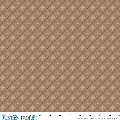 Home Town Holiday Holly Brown Sugar Yardage by Lori Holt | Riley Blake Designs