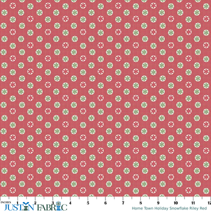Home Town Holiday Snowflake Riley Red Yardage by Lori Holt | Riley Blake Designs
