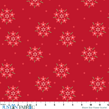 Bloom Star Flower Scarlet Yardage by Kristy Lea | Riley Blake Designs