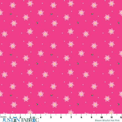 Bloom Blissful Hot Pink Yardage by Kristy Lea | Riley Blake Designs