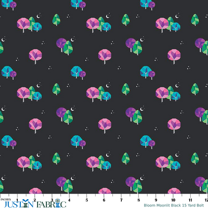 Bloom Moonlit Black 15 Yard Bolt by Kristy Lea of Quiet Play | Riley Blake Designs