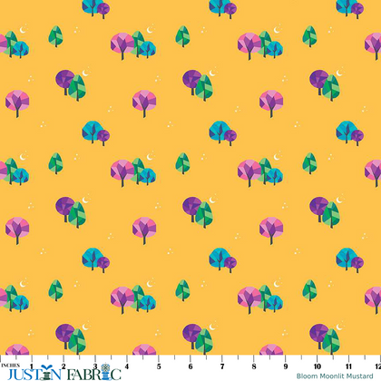 Bloom Moonlit Mustard Yardage by Kristy Lea | Riley Blake Designs