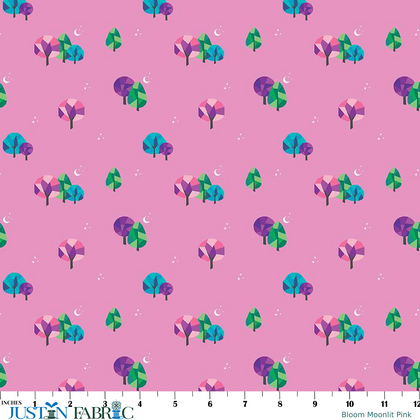 Bloom Moonlit Pink Yardage by Kristy Lea of Quiet Play | Riley Blake Designs