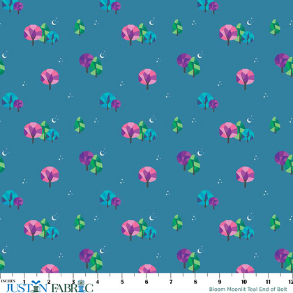 Bloom Moonlit Teal End of Bolt by Kristy Lea | Riley Blake Designs