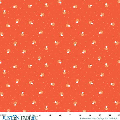 Bloom Mushies Orange 15 Yard Bolt by Kristy Lea of Quiet Play | Riley Blake Designs