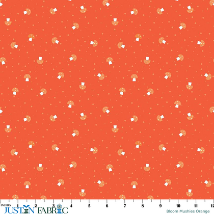 Bloom Mushies Orange Yardage by Kristy Lea of Quiet Play | Riley Blake Designs