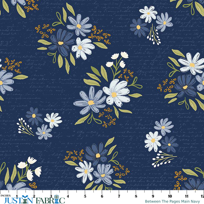 Between The Pages Main Navy Yardage by Fran Gulick | Riley Blake Designs