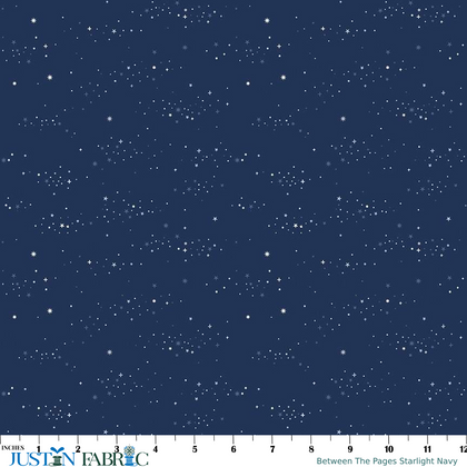 Between The Pages Starlight Navy Yardage by Fran Gulick | Riley Blake Designs
