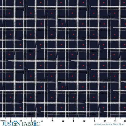 American Honor Plaid Blue Yardage by Vicki Gifford | Riley Blake Designs