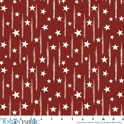 American Honor Stars & Stripes Barn Red Yardage by Vicki Gifford | Riley Blake Designs