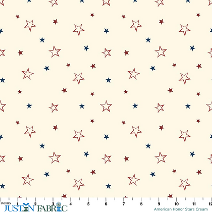 American Honor Stars Cream Yardage by Vicki Gifford | Riley Blake Designs