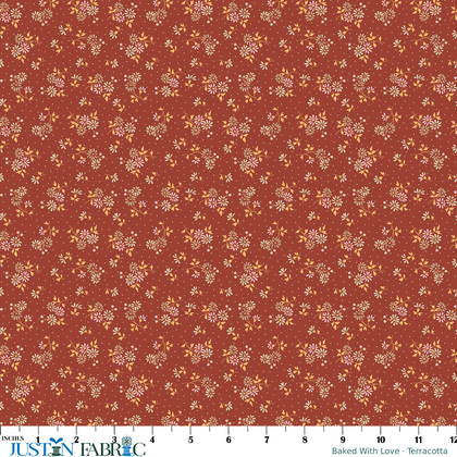 Baked With Love Blessings Terracotta Yardage by Lori Holt | Riley Blake Designs