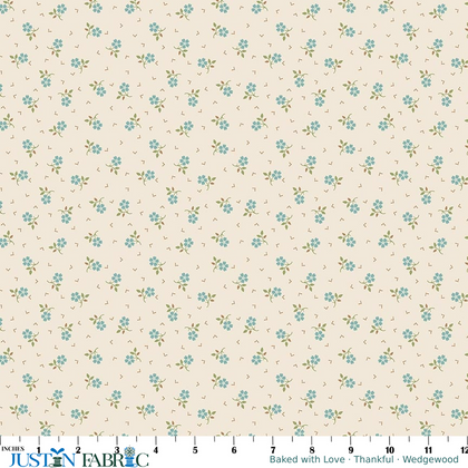 Baked with Love Thankful Wedgewood Yardage by Lori Holt | Riley Blake Designs