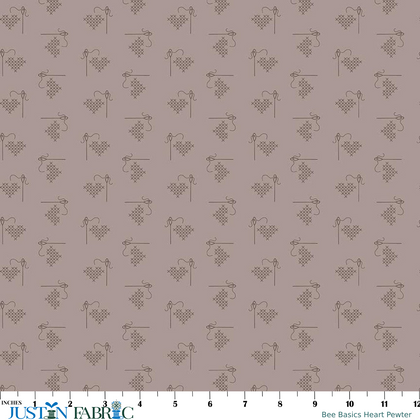 Bee Basics Heart Pewter Cotton Yardage by Lori Holt | Riley Blake Designs