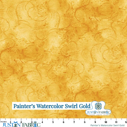 Painter’s Watercolor Swirl Gold Yardage by J Wecker Frisch | Riley Blake Designs