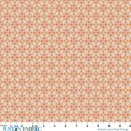 Autumn Love Plaid Orange Yardage by Lori Holt | Riley Blake Designs