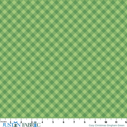 Cozy Christmas Gingham Green Yardage by Lori Holt | Riley Blake Designs