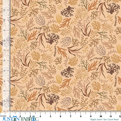 Night Swim Tan Coral Reef Yardage | Dear Stella