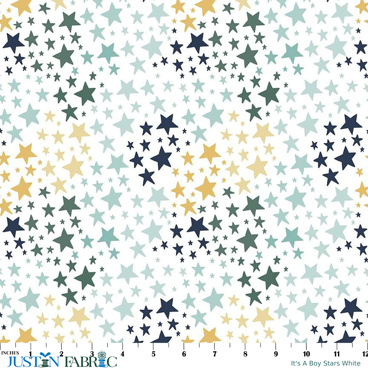 It's A Boy Stars White Flannel End of Bolt by Echo Park Paper Co | Riley Blake Designs