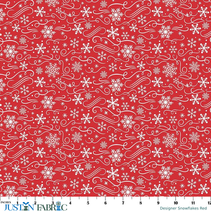 Designer Flannel Snowflakes Red Yardage by Lori Whitlock | Riley Blake Designs
