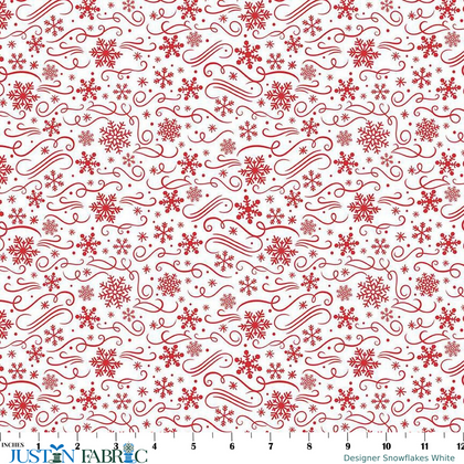 Designer Flannel Snowflakes White Yardage by Lori Whitlock | Riley Blake Designs