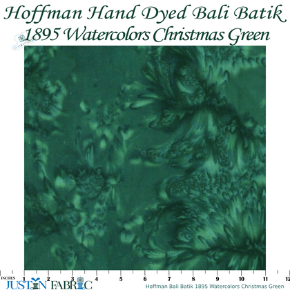 Hoffman Bali Batik 1895 Watercolors Christmas Green Cotton Yardage | Hoffman Fabrics