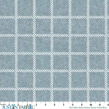 She Who Sews Home Décor Plaid Blue Yardage by J. Wecker Frisch | Riley Blake Designs