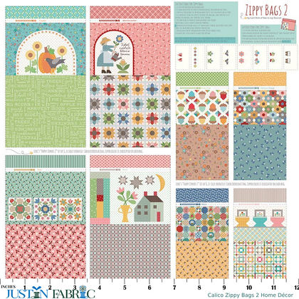 Calico Home Décor Zippy Bags 2 Panel Reservation par Lori Holt