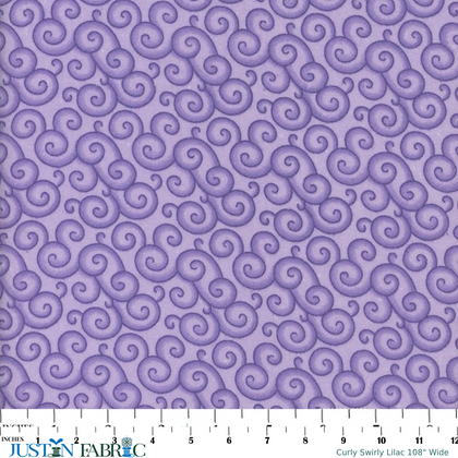 Curly Swirly Lilac 108" Wide Cotton Yardage | Mook Fabrics