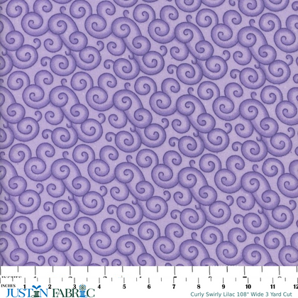 Curly Swirly Lilac 108" Wide Cotton 3 Yard Cut | Mook Fabrics