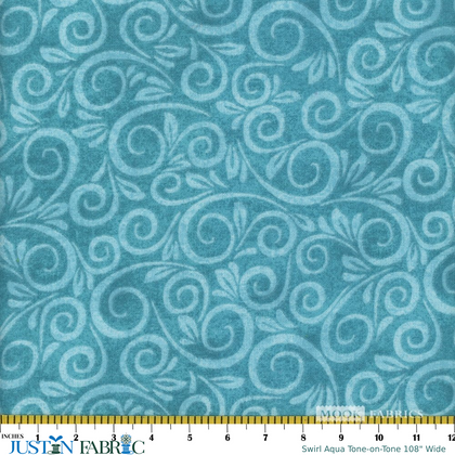 Swirl Aqua 108" Flanelle par Mook Fabrics