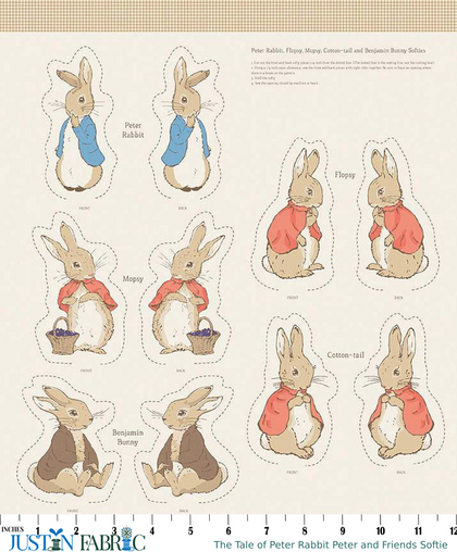 The Tale of Peter Rabbit Peter and Friends Softie Panel by Beatrix Potter | Riley Blake Designs