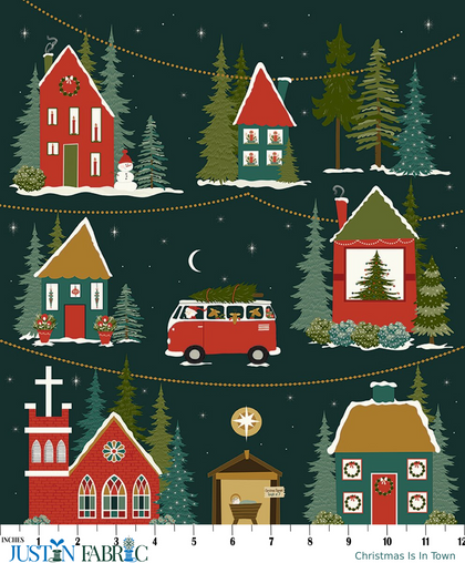 Christmas Is In Town Panel by Sandy Gervais | Riley Blake Designs