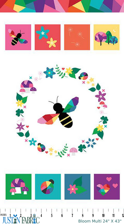 Bloom Panel Multi 24" X 43" by Kristy Lea of Quiet Play | Riley Blake Designs