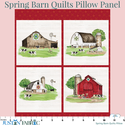 Spring Barn Quilts Pillow Cotton Panel by Tara Reed | Riley Blake Designs