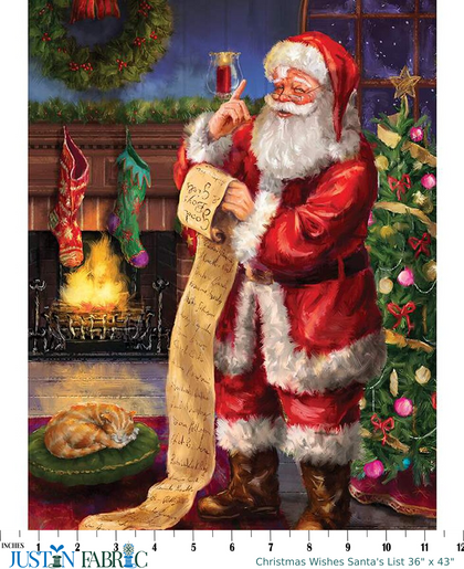 Christmas Wishes Santa's List Panel 36" x 43" by RBD Designers | Riley Blake Designs