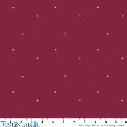 Silent Night Follow the Star Berry Sparkle Yardage by Jennifer Long | Riley Blake Designs