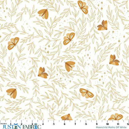 Moonchild Moths Off White Yardage by Fran Gulick | Riley Blake Designs