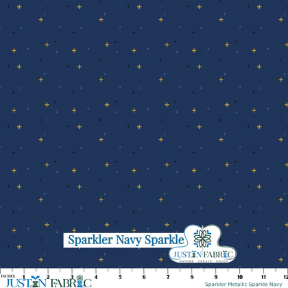 Sparkler Metallic en bleu marine par Melissa Mortensen pour Riley Blake Designs - SC650-NAVY