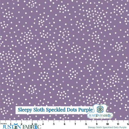 Sleepy Sloth Speckled Dots Purple Yardage | P&B Textiles