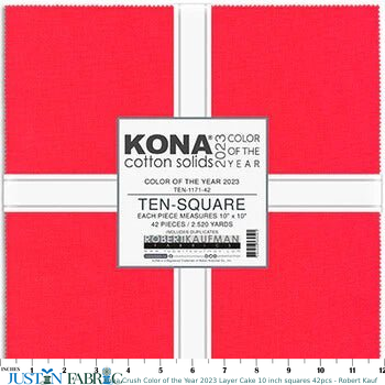 Kona Cotton Crush Color of the Year 2023 Layer Cake 10 inch squares 42pcs - Robert Kaufman