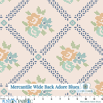 Mercantile Wide Back Adore Blues Yardage by Lori Holt | Riley Blake Designs