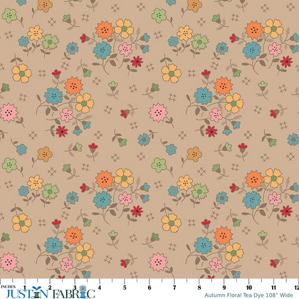 Autumn Floral Tea Dye 108” Wide by Lori Holt | Riley Blake Designs