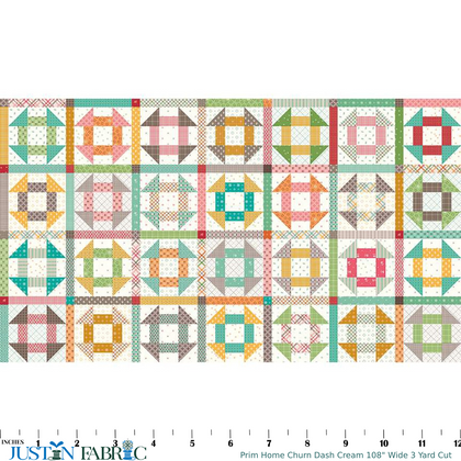 Prim Home Churn Dash Cream 108" Wide 3 Yard Cut by Lori Holt | Riley Blake Designs