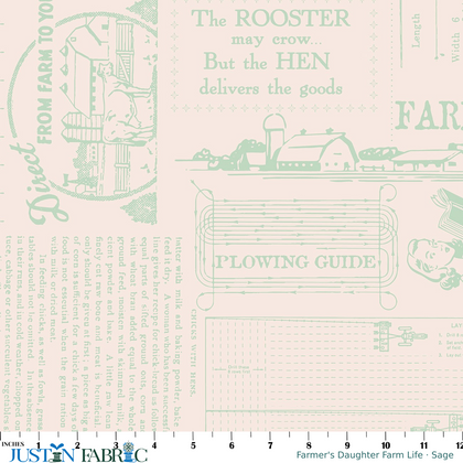 Farmer's Daughter Farm Life Sage Wide Back Yardage by Lori Holt | Riley Blake Designs