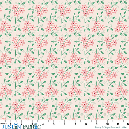 Berry & Sage Bouquet Latte Wide Back Yardage by Lori Holt | Riley Blake Designs