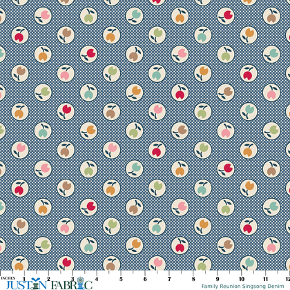 Family Reunion Singsong Denim Wide Back Yardage by Lori Holt | Riley Blake Designs